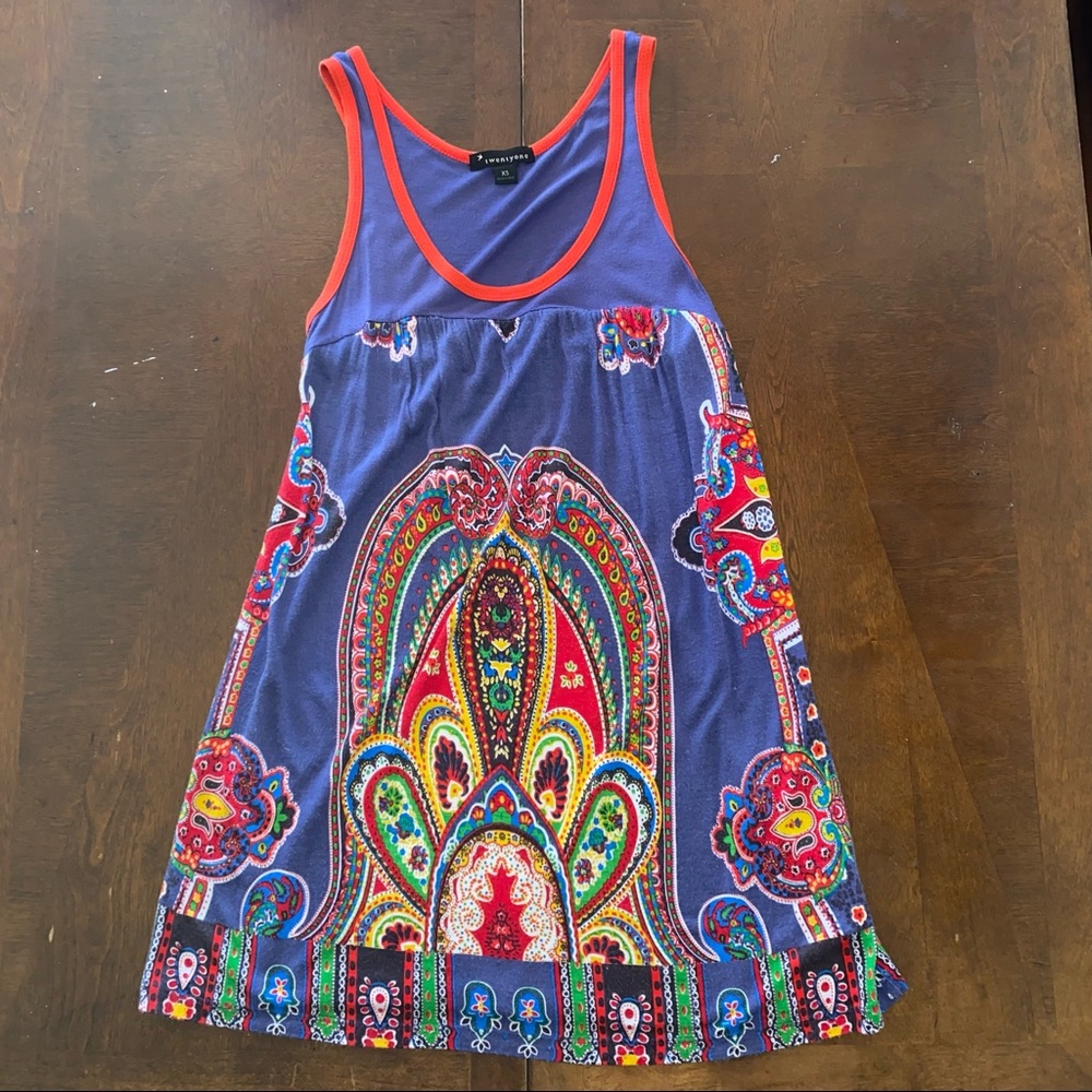 Bohemian Style Paisley Print Baby Doll Dress 🌻